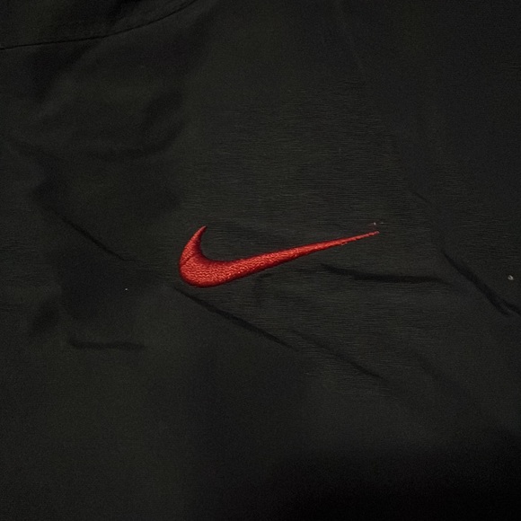 Men's VINTAGE Nike Reversible Fleece Jacket Size large gray and black Spell-out - Picture 3 of 13